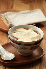 Wedang Tahu, Tofu Based Jelly Served with Warm Palm Sugar Syrup
