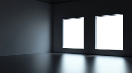Empty room with light from windows
