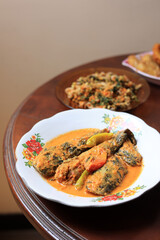 Mangut Lele, Catfish Cooked in Spicy Coconut Milk Sauce.