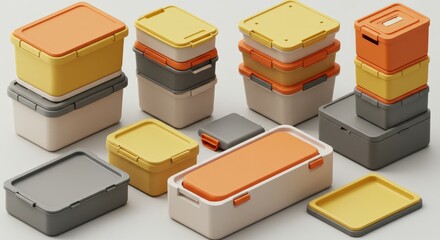 Stackable Storage Bins Organization - Colorful stackable plastic storage bins ideal for organizing various items. Perfect for home or office
