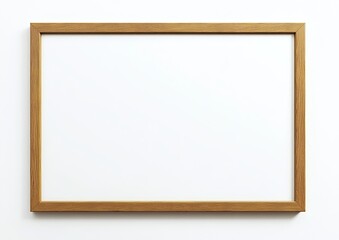 Light beige wooden picture frame against a plain white background.  A blank, rectangular frame is presented for showcasing artwork