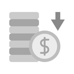 Money Loss icon vector image. Suitable for mobile apps, web apps and print media.
