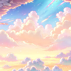 spring landscape with clouds