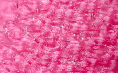 Macro View of Pink Velcro Hooks and Fibers in Close-Up Detail