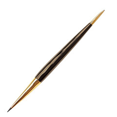Elegant Black and Gold Ballpoint Pen on White Background for Professional Use on transparent background
