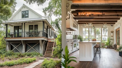 Coastal Cottage: Exquisite Waterfront Home with Charming Kitchen