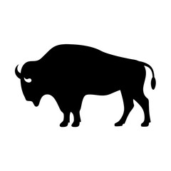 Silhouette of a majestic American bison, symbol of the great plains
