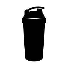 Silhouette image showcasing a sports shaker bottle with a distinct lid