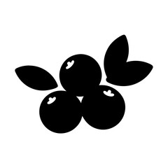 Simple and Clean Vector Illustration of Black Berries with Leaf Accents