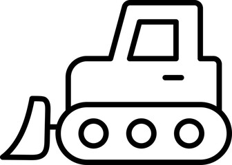 bulldozer vehicle outline icon illustration