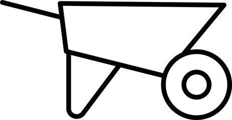 industrial wheelbarrow outline icon illustration