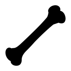 Black and white illustration of a single bone, perfect for Halloween
