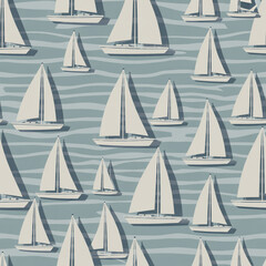 Nautical sailboat pattern summer seaside texture decorative background design