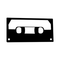 Fototapeta premium Minimalist silhouette of an audio cassette tape representing vintage music technology