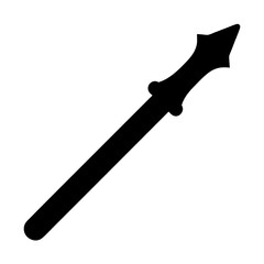 Simple vector illustration of a black magic wand on a white background