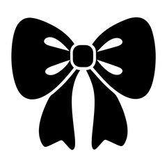 Elegant Black Bow Silhouette, a Classic Festive Ornament for Celebrations