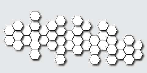 Abstract hexagon background. Seamless background. Abstract honeycomb background in grey color. Hexagon concept design abstract technology background. Modern Hexagon Design Background.