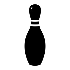 Simple Black Bowling Pin Silhouette on a Clean White Background