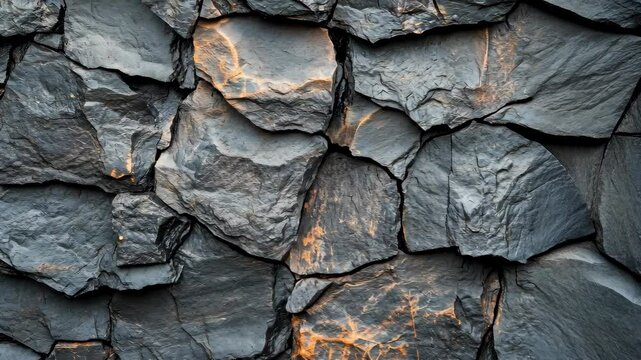 Dark gray stone wall texture; irregular, rough, uneven surface