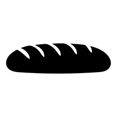 Simple black and white illustration of a loaf of freshly baked bread