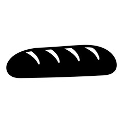 Stylized single color vector illustration of freshly baked loaf of bread