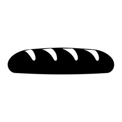 Black silhouette of a crusty loaf of bread with sliced indentations