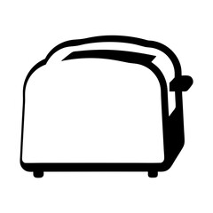 Sleek and modern toaster illustration with minimalist design and bold black lines
