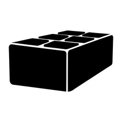 Isometric View of Black Ice Cube Tray on White Background Design