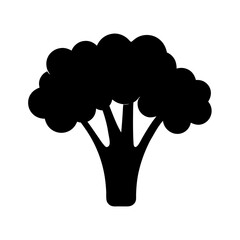 Simple black and white silhouette of broccoli for healthy eating promotion