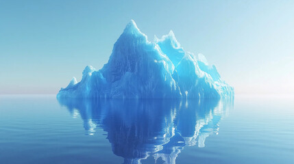 white iceberg in the sea reflection of ice berg in sea water blue sky