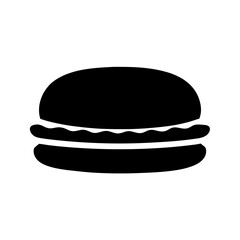 Simple Black and White Illustration of a Classic Burger Silhouette