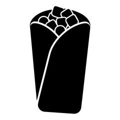 Delicious Chicken Burrito Illustration Isolated on White Background, Take Away Food