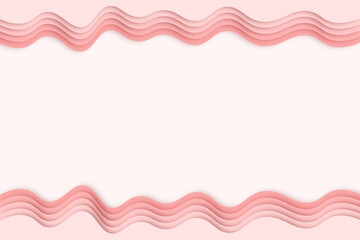Vector Background Pink Paper Waves Abstract Banner Design Elegant Wavy Illustration for Decoration Template