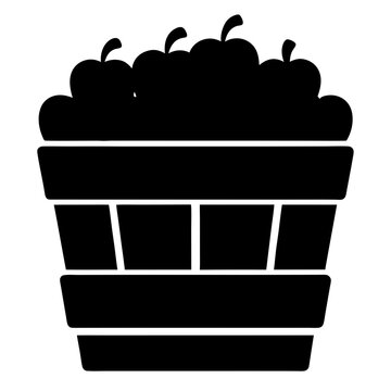 black apples in wooden basket clip art preview