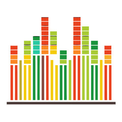 Obraz premium Colorful Sound Equalizer Bars Vector Illustration for Audio Projects