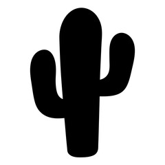 Simple silhouette of a saguaro cactus plant with two arms