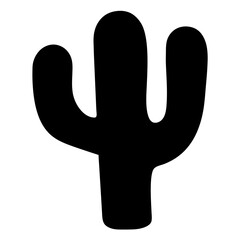 A simple illustration of a saguaro cactus in black and white