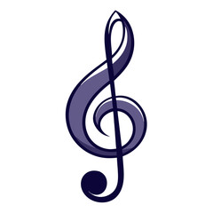 Elegant Treble Clef Sign for Sheet Music and Logos

