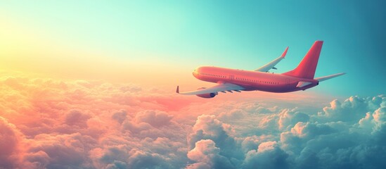 Airplane Flying Above Clouds