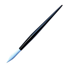 Elegant Black and Blue Paintbrush for Artistic Creations in Studio Setting on transparent background