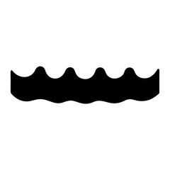 Stylized black and white illustration of wave pattern simple minimal design