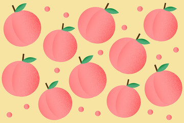 おしゃれな桃の背景イラスト