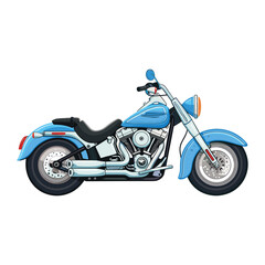 Modern Blue Sport Motorcycle Vector Illustration &ndash; Futuristic Bike Design