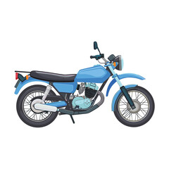 Modern Blue Sport Motorcycle Vector Illustration &ndash; Futuristic Bike Design