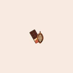 Chocolate icon flat vector design. 