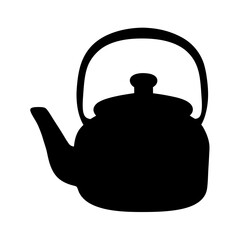 Silhouette of a classic stovetop tea kettle with a rounded handle