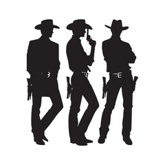 Western Pose Vector Silhouette, Cowboy Stance, Wild West, Rodeo Style, Cowboy Action, Western Rider, Old West, Biker Attitude
