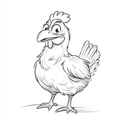Cartoon Hen Illustration Cute, Friendly Farm Animal Character Design