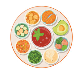 vector illustration of set menu food - vector illustration