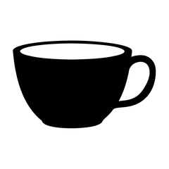Simple black and white image of a cup, perfect for coffee or tea
